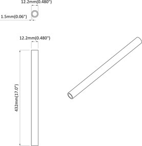 vidaXL Σωλήνας PVC 2 pcs Λευκό 12,2 x 1,8 x 500 mm PP και PE