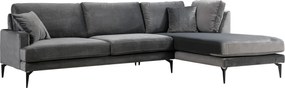 Corner Sofa Papira Corner Right (L3+Chl) - Anthracite Anthracite