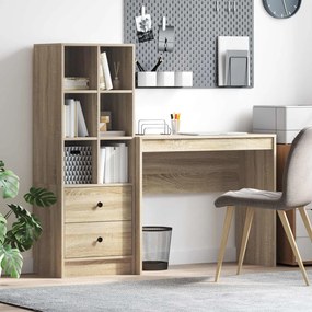 vidaXL Γραφείο με συρτάρι με ράφι με αποθήκευση 2 pcs Δρύς Sonoma