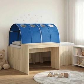 vidaXL Κρεβάτι με Τόνελ 3 τμχ. Sonoma Δρυς και Μπλε Επεξεργασμένο Ξύλο