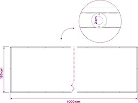 vidaXL Αδιάφανο σκίαστρο μπαλκονιού 180 x 1000 cm