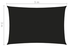 vidaXL Πανί Σκίασης Ορθογώνιο Μαύρο 3 x 5 μ. από Ύφασμα Oxford