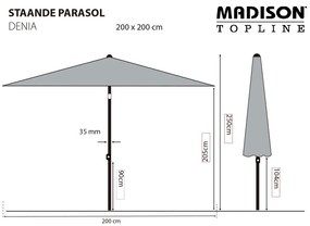 Madison Ομπρέλα Denia Πράσινη 200 x 200 εκ. - Πράσινο