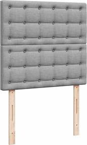 vidaXL Κρεβάτι Boxspring με Στρώμα Ανοιχτό Γκρι 80x200 εκ. Υφασμάτινο