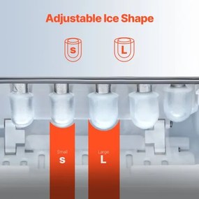 VEVOR Portable Countertop Ice Maker 26Lbs/24H Self-Cleaning with Scoop Basket