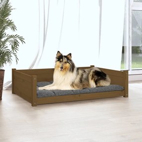 Κρεβάτι Σκύλου Μελί 95,5 x 65,5 x 28 εκ. από Μασίφ Ξύλο Πεύκου - Καφέ