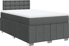 vidaXL Κρεβάτι Boxspring με Στρώμα Σκούρο Γκρι 120x200 εκ. Υφασμάτινο