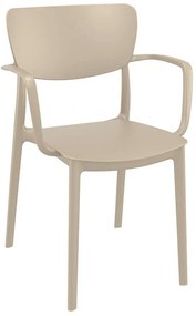 Πολυθρόνα Πολυπροπυλενίου Lisa Dove Grey 54X53X82εκ.