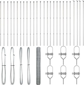 vidaXL Στύλος Περιφράξεων Ασημί 50 x 1,4 μ (36 mm δίχτυ) Ατσάλι