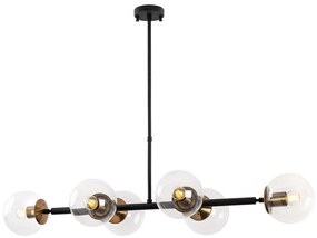 Φωτιστικό Οροφής - Ράγα Fazli 942FLG1211 110x40x35/66cm 6xE14 40W Black Opviq