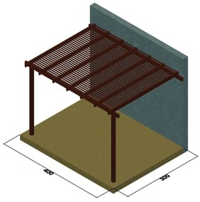 Πέργκολα με περσίδες απο τοίχο 5,8εκ 400 x 600εκ