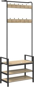 vidaXL Κρεμάστρα Δρύς Sonoma 75 x 34 x 184 εκ Επεξεργασμένο ξύλο