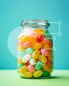 Σετ των 2 Intra Συλλεκτικό Ξύλινο Παζλ Plywood  4mm - Πολύχρωμα ζελέ σε γυάλινο βάζο Σε Ξύλινο Κουτί - Διαστάσεις: 10x10 cm – 25 κομμάτια