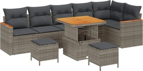 vidaXL Σετ Καναπέ Κήπου 9 pcs Γκρι συνθετικό ρατάν