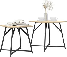 vidaXL Σετ βοηθητικά τραπεζάκια 2 pcs Σονομα δρυς και Μαύρο