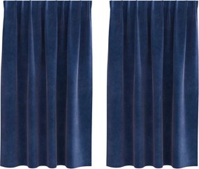 vidaXL Κουρτίνες 2 τμχ. Σκούρο Μπλε 140 x 175 cm Βελούδο