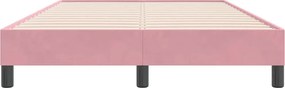 vidaXL Box Spring κρεβάτι χωρίς στρώμα ροζ 120x220 cm Βελούδινο