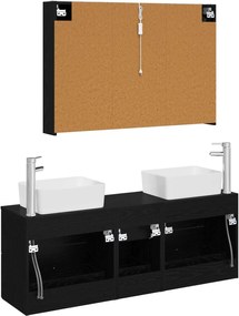 vidaXL Σετ Επίπλων Μπάνιου 4 pcs Μαύρη Δρυς