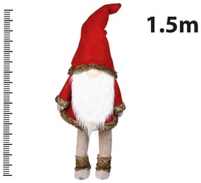 Χριστουγεννιάτικη διακοσμητική φιγούρα Άγιος Βασίλης gnome με φωτισμό LED και ύψος 1.58m