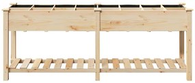 vidaXL Γλάστρα Κήπου Μπεζ 203.5 x 53 x 76.5 εκ Στερεό ξύλο έλατου