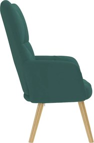 vidaXL Πολυθρόνα Relax Σκούρο Πράσινο Υφασμάτινη