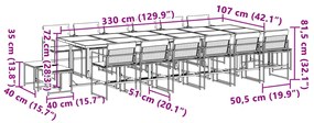 ΣΕΤ ΤΡΑΠΕΖΑΡΙΑΣ ΚΗΠΟΥ 17 ΤΕΜ. ΜΑΥΡΟ ΑΠΟ TEXTILENE ΜΕ ΜΑΞΙΛΑΡΙΑ 3295087