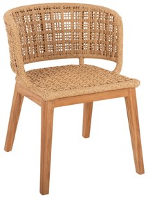 Πολυθρόνα FARLEY Ξύλο Teak και Συνθετικό Σχοινί Φυσικό 58x59x72Yεκ. 58x59x72 εκ.
