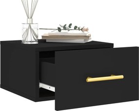 vidaXL Κομοδίνο Επιτοίχιο Μαύρα 35 x 35 x 20 εκ.