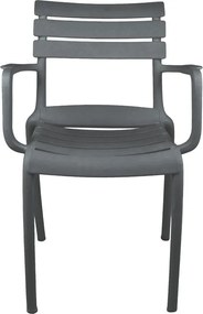 Πολυθρόνα Almea pakoworld στοιβαζόμενη pp ανθρακί 58x56x82εκ