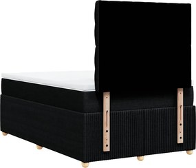 vidaXL Κρεβάτι Boxspring με Στρώμα Μαύρο 120x190 εκ. Υφασμάτινο