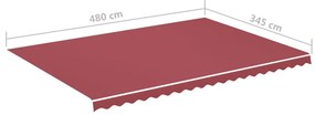 vidaXL Ανταλλακτικό Ύφασμα Τέντας Μπορντό 5x3,5 μ. Πολυεστέρας