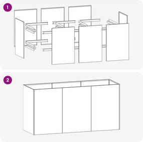 vidaXL Γλάστρα Κήπου Ασημί 120 x 40 x 60 εκ Γαλβανισμένος Χάλυβας