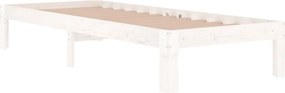 vidaXL Πλαίσιο Κρεβατιού Λευκό 75x190 εκ. Μασίφ Ξύλο Small Single