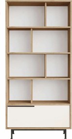 Βιβλιοθήκη Φυσικό / Λευκό CISAR 83.9x29.5x163.6