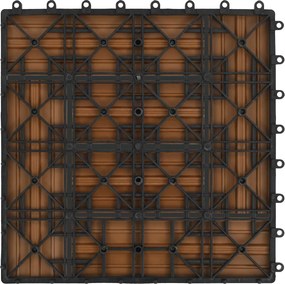 vidaXL Πλάκα Κατασκευής 22 pcs Ξύλο teak 30 x 30 cm WPC