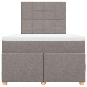 vidaXL Κρεβάτι Boxspring με Στρώμα Taupe 120x200 εκ. Υφασμάτινο