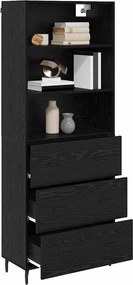 vidaXL Highboard 2 pcs Μαύρη Οξυά 69,5 x 34 x 180 εκ.