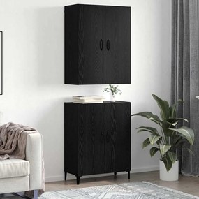 vidaXL Highboard 2 pcs Μαύρη Οξυά Επεξεργασμένο ξύλο