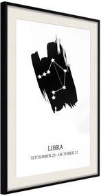 Αφίσα - Zodiac: Libra I - 20x30 - Μαύρο - Με πασπαρτού