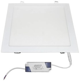 Adeleq Led Φωτιστικό Ψευδοροφής Αλουμινίου Τετράγωνο 24W 4000K 120ο Λευκό D295 21-0252001