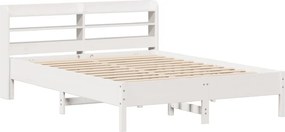 vidaXL Σκελετός Κρεβ. Χωρίς Στρώμα Λευκό 135x190 εκ Μασίφ Πεύκο