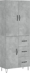 vidaXL Ντουλάπι Γκρι Σκυροδέματος 69,5x34x180 εκ. Επεξεργασμένο Ξύλο