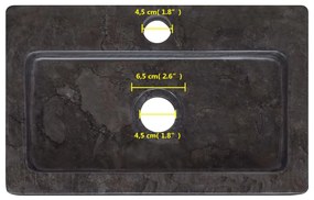 Νιπτήρας Επιτοίχιος Μαύρος 38 x 24 x 6,5 εκ. Μαρμάρινος - Μαύρο