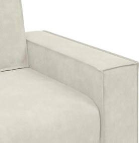 vidaXL Τριθέσιος Καναπές Κρεμ 220x78x84 εκ. Βελούδος