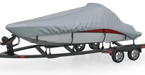 vidaXL Κουκούλα βάρκας Γκρι Μήκος 610-671 cm Πλάτος 254 cm