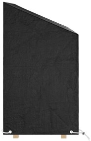 Κάλυμμα Παγκακιού με 8 Κρίκους 130x70x70/88 εκ. Πολυαιθυλένιο - Μαύρο