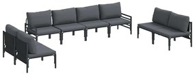 vidaXL Σετ Καναπέ Κήπου 8 pcs Ανθρακί Ατσάλι