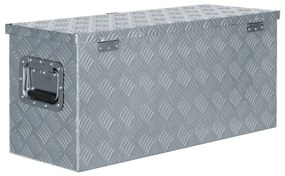 vidaXL Κουτί Αποθήκευσης Ασημί 80 x 30 x 35 εκ. Αλουμινίου