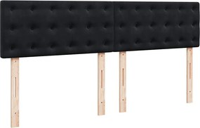 vidaXL Κρεβάτι Boxspring με Στρώμα Μαύρο 180x200 εκ. Βελούδινο