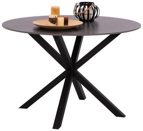 ΤΡΑΠΕΖΙ ΤΡΑΠΕΖΑΡΙΑΣ ΣΤΡΟΓΓΥΛΟ ΑΠΟ SINTERED STONE ΜΑΥΡΟ ΜΕΤΑΛΛΙΚΑ ΠΟΔΙΑ Φ115x75Y εκ.FB99309.01 0533821